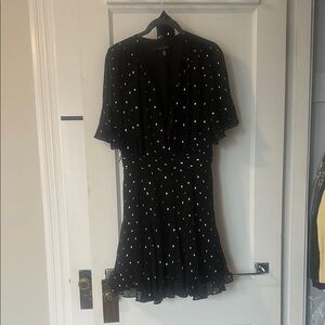 Elegant Black w/ Gold ‘Polka Dots’ Dress